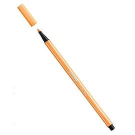 STABILO Fibre Tip Pen 68, Line Width: 1.0 mm, Neon Orange, Pack of 3