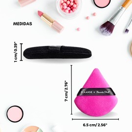 Calmind Kit de 18 Esponjas de Maquillaje Cosmético de Terciopelo en Forma Triangular - Herramienta de Doble Uso para Polvo Suelto Mineral, Base, Seco y Húmedo (Negro y Rosa)