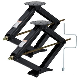 Garvee 30" RV Scissor Jack - 7500lb Heavy Duty Leveling Stabilizer with Crank Handle, Stable Base, 4"-30" Adjustable Height, Powder Coated Steel for Travel Trailers, RVs & Campers - 2 Pack