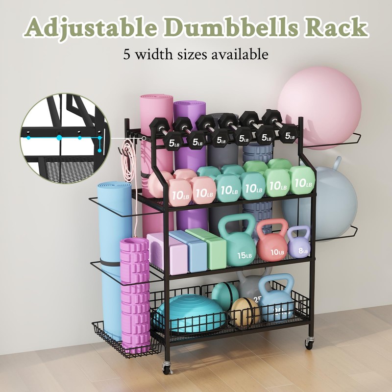 Hadulcet Dumbbell Rack, Heavy Duty Weight Rack for Home Gym,
