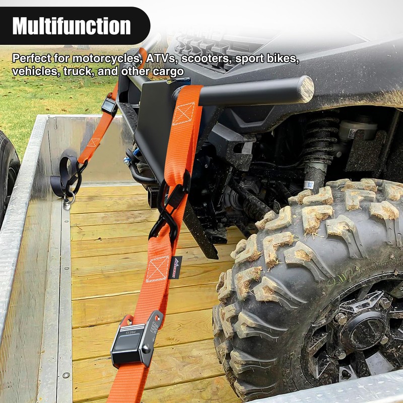 Nilight Motorcycle Tie Down Straps 1.5”×8’ Heavy Duty Cambuckle with