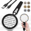 45X Magnifying Glass with Light, 4.6-Inch 1200mAh USB Rechargeable, 6