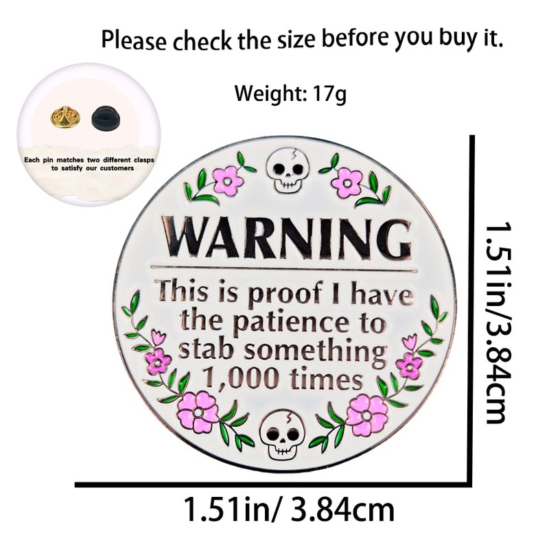 Leraverppy Enamel Pin,Warning This Is Proof I Have The Patience