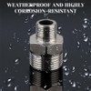 2PCS 304 Shower Hose Connectors Male to Female Threaded Connector