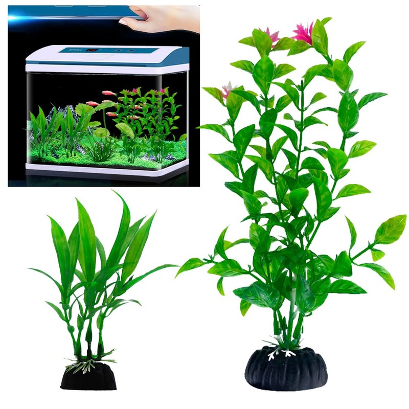 Vibury Fish Tank Aquatic Plants, 14 Pack Aquarium Plants Green