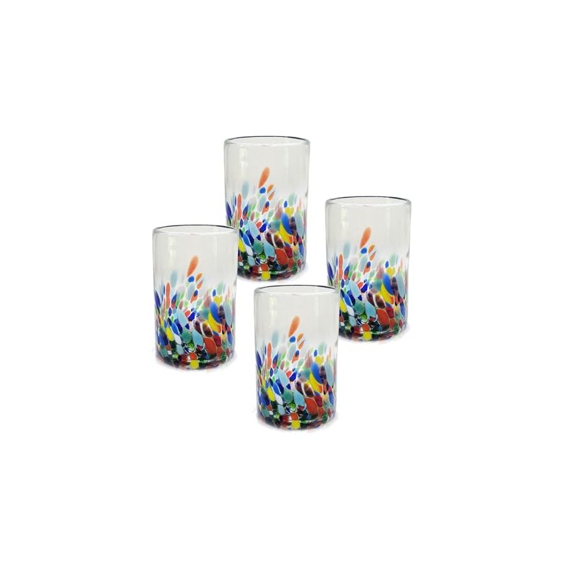 Water glasses - Mexican hand blown glass, set of 4