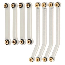 RZXYLRC 8PCS CNC Aluminum Alloy High Clearance Chassis Body Links Rod Set for Axial AX24 XC-1 1/24 RC Crawler Car Metal Upgrade Parts (Silver)