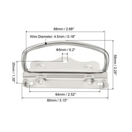 sourcing map Chest Handles, 2Pcs - Stainless Steel Pull Handles, Folding Handle for Wooden Box Tool Box Jewelry Box Industrial Box Cutting Board Trunk (Silver)