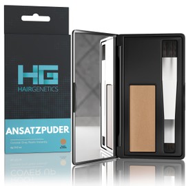 Hair Genetics Root Powder - Grey Hair Cover, Hairline Powder for Concealing, Instant Natural Coverage, Easy to Use, Integrated Mirror, for Men and Women (Dark Blonde)