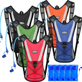 Buryeah 5 Pcs Hydration Backpack Pack with 5 Pcs 2L Water Bladder Lightweight Water Backpack with Hydration Bladder Hydration Backpack Hiking Backpack Water Rucksack Backpack Bladder Bag for Adults