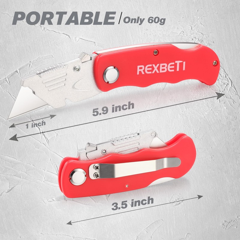 REXBETI Folding Pocket Utility Knife Quick-change SK5 Box Cutter for