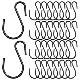 Eldraqth 30pcs 2 Inch S Hooks for Hanging Small Heavy Duty S Hooks Black Mini S-Shaped Hook Ornament Hook for Christmas Hanging Plants Pots Pans Mugs Clothes Pots Pans DIY Crafts Jewelry