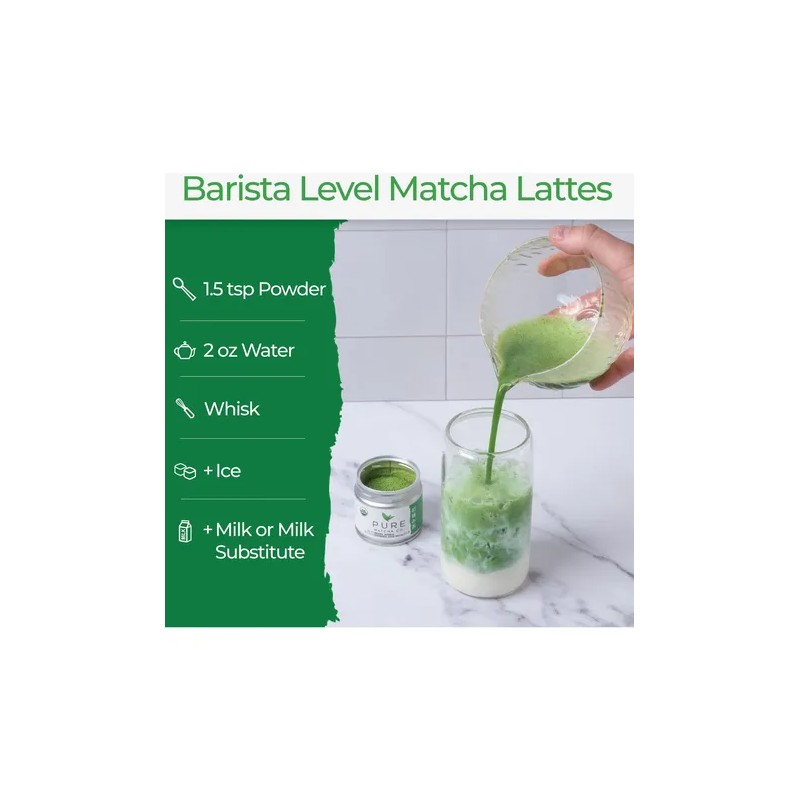 Pure Matcha Té Verde Matcha Orgánico Premium En Polvo 30
