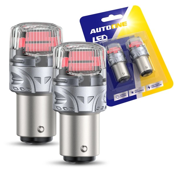 AUTOONE 2X 1157 LED Bulbs Red Tail Stop Brake Turn