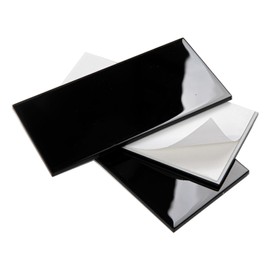 Adedeo Peel and Stick Glass Subway Tiles, 3 x 6 Inch, Black Glass Tiles for Backsplash, Kitchen Backsplash Wall, Pack of 40 Pieces, 5sq.ft