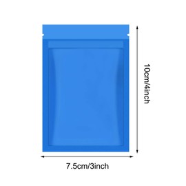 100 Pieces Resealable Foil Pouch Bag Foil Pouch Bags Holographic Packaging Bags Foil Storage Bag for Food Storage(Blue, 3 x 4 Inch)