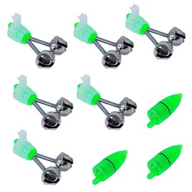 KLOPINXINGH 9 PCS Fishing bells Fishing Alarm Light Luminous Twin Bells Plastic Fishing Bells Clips Fishing Rod Alarm with Dual Alert Bells Fishing Bite Alarm Indicator On Fishing Rod