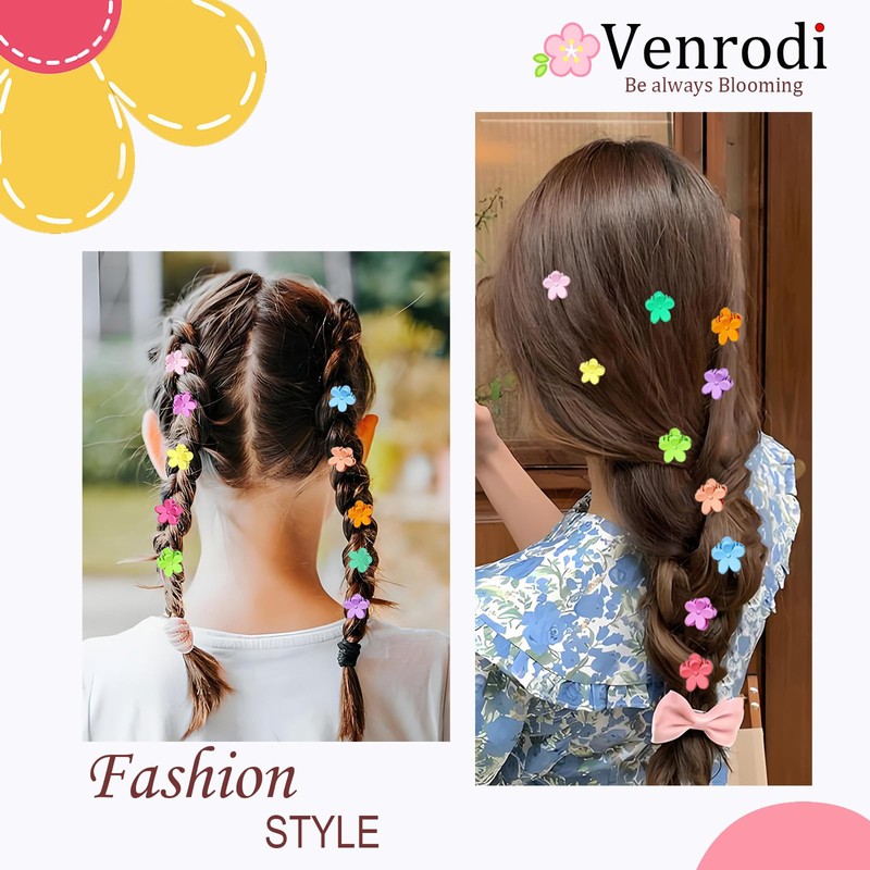 100 Pcs Mini Flower Hair Claw Clips, Small, Tiny Clip