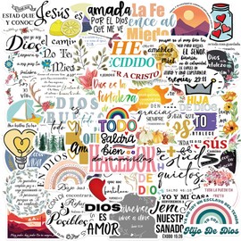 Jesus Christian Stickers Spanish Inspirational Bible Verse Faith Stickers 50PCS, Kechup Bible Journaling Study Supplies Perfect Christian Gifts Sticker for Adults Teens