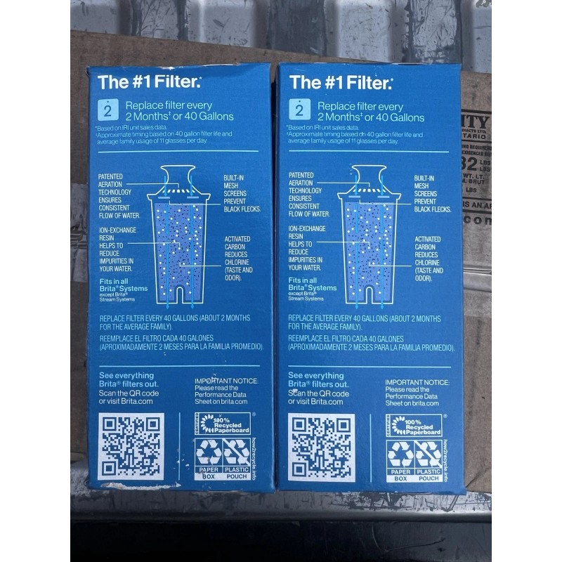 Brita Standard Replacement Filters for Pitchers Dispensers - 2 Count