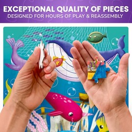 QUOKKA Puzzles for Toddlers 3-5 – 4 x 48 Pieces Floor Puzzles for Kids Ages 2-4 – Learning Vert Ocean for 4-6 – Jigsaw Game for Boy and Girl 3-5-7 Year Old