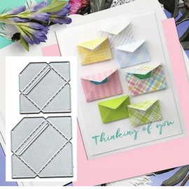 Suds&WH Envelope Letter Metal Die Cuts,Spring Flower Envelope Letter Cutting Dies Cut Stencils for DIY Invitation Card Scrapbooking Album Decorative Embossing Paper Dies Card Making, silver