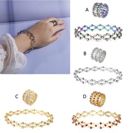 URTERYSER Fashion Rings, Fashion Stretchable Twist Folding 2 in 1 Retractable Bracelet for Creative Telescopic Rings Bracelet , Copper