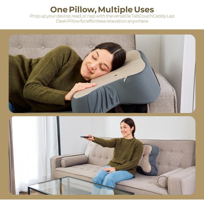 TabCouchCaddy Lap Desk Pillow - Cushioned Lap Pillow for Reading,