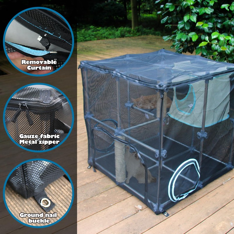 INTURN Catio Outdoor Cat Enclosure,Compact Kit for Outdoor and Indoor(Compact