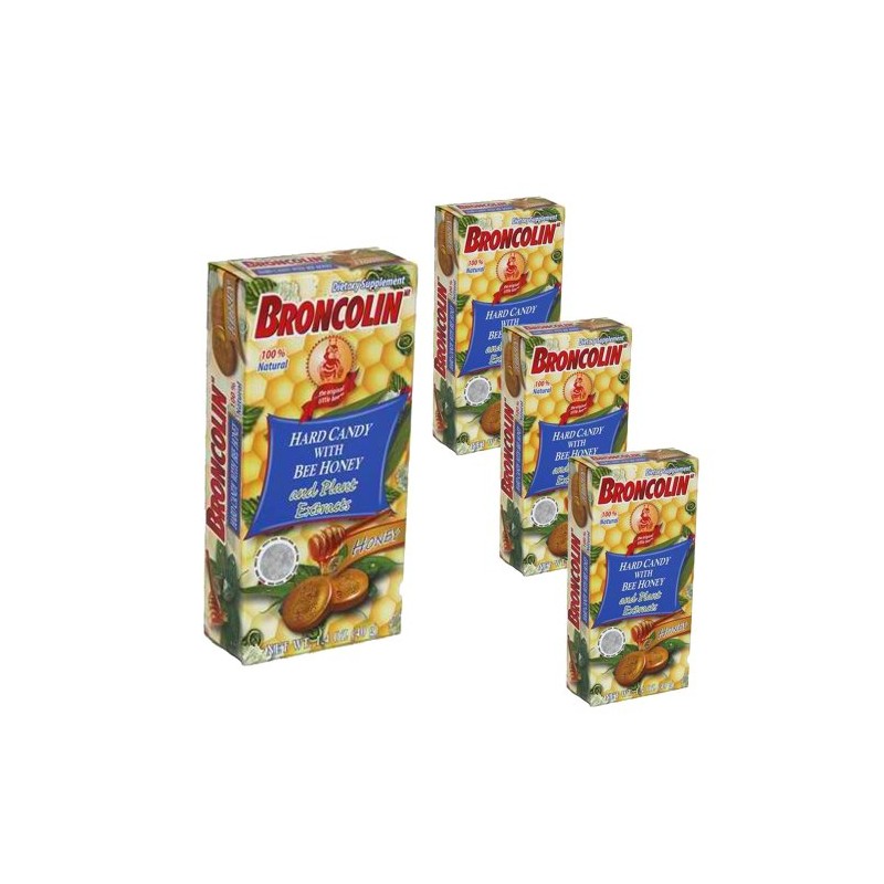 Broncolin Hard Candy With Bee Honey 1.4Oz 4 packs
