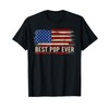Vintage Best Pop Ever American Flag Father's Day Gift T-Shirt
