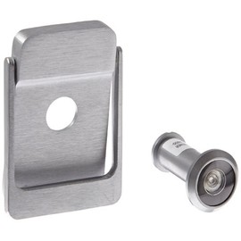 Rockwood 614V.26D Brass Door Knocker with Door Viewer, 2-1/8" Width x 3" Height, Satin Chrome Plated Finish