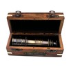 Thoreau's Go Confidently Quote Engraved Brass Telescope with Wooden Box,