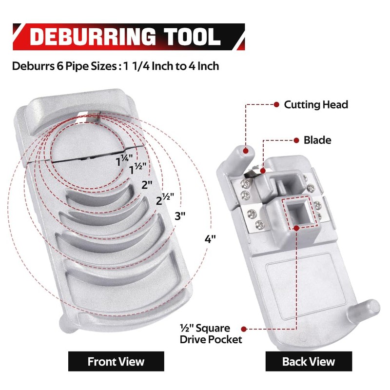 BARTOO Deburring Tool for Plastic Pipe, Professional PVC Pipe Reamer