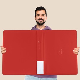 D DACCKIT Toploader Binder, Holds 640 Toploaders - 16-Pocket Top Loader Binder for 3" x 4" Rigid Card Holders for Trading Cards or Sports Cards（Model A，Classic Red）