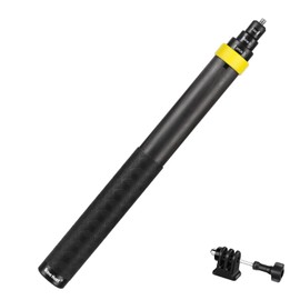 2-Meter/6.5-Foot Retractable Carbon Fiber Invisible Selfie Stick for Insta360 ONE X5 X4 X3 R RS X Insta 360 GO 2 3,for Go Pro Max Hero 13 12 11 10 9 8 7 DJI Action 3 4 Pocket 3 (Yellow)