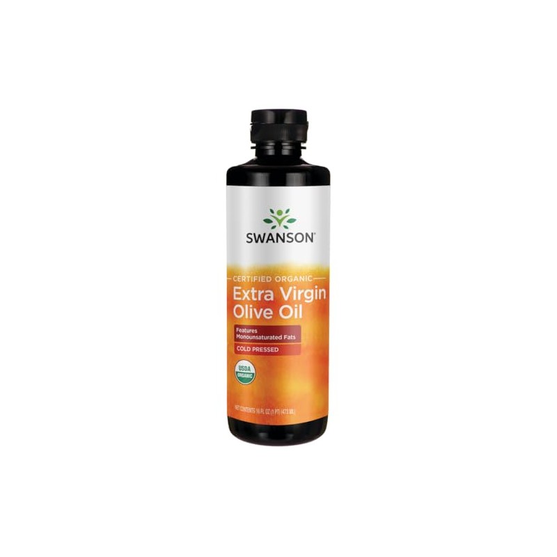 Swanson Certified 100% Organic Extra Virgin Olive Oil Cold Pressed