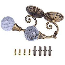 FTVOGUE 2X Ganchos de Retención de Cortina de Cristal de Metal 4 Colores Soporte para Colgar Cortinas de Ventana de Pared (Bronce)