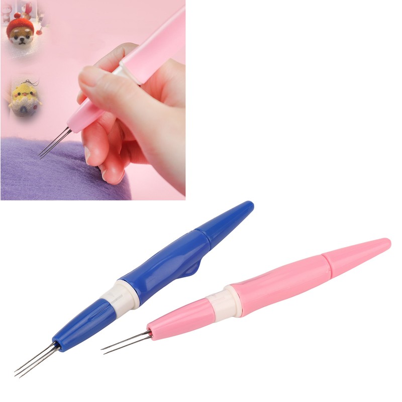 Felting Needles 3 Fine Needles Ergonomic Handle Plastic Metal DIY