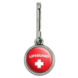 GRAPHICS & MORE Lifeguard Red and White Antiqued Charm Clothes Purse Suitcase Backpack Zipper Pull Aid
