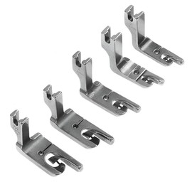 Crimping Presser Foot KangTeer 5pcs 3/32,1/8,3/16,1/4,5/16 Industrial Sewing Machine Parts Steel Walking Foot Roll Hem Cuffs