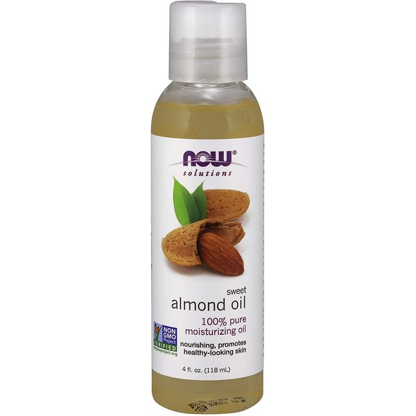 NOW Solutions, Sweet Almond Oil, 100% Pure Moisturizing Oil, Promotes Healthy-Looking Skin, Unscented Oil, 4-Ounce