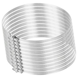 sourcing map 6.75 Inch 304 Stainless Steel Duct Clamps, 10 Pcs Adjustable Hose Clamps with Worm Gear Pipe Clamp Air Duct Clamp for Flexible Ducting Heating Cooling Exhaust Ventilation