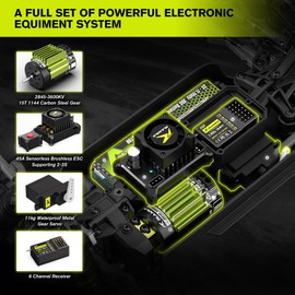 VIRCAS 1/14 Brushless RC Cars, Monster Truck, RC Truck, 50+ MPH, 4WD, Waterproof, Red, Ages 8+