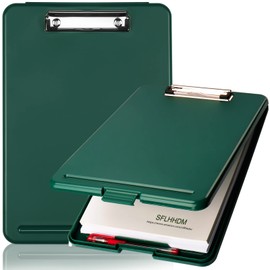 Clipboard with Storage,Storage Clipboard with Clip,Clipboards Foldable for Nurse,for 8.5x11 Paper Clip Boards,A4 Clipboards Case with Smooth Writing for Office Supplies Clip Board Case-Emerald