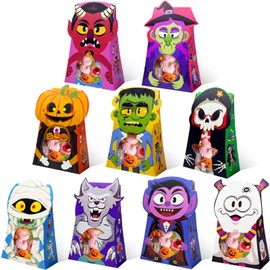 qiqee Halloween Candy Boxes with Window 36packs 4x6.5x2 Inch Bakery Box