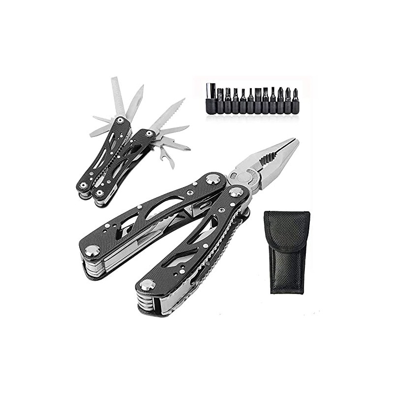 Grizef Multitool Pliers, Durable Stainless Steel 24-in-1 Multi-Purpose Pocket Folding