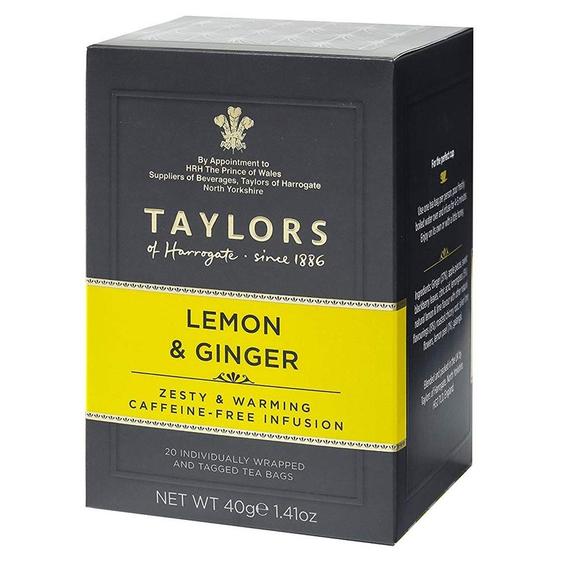 Taylors of Harrogate Lemon & Ginger Herbal Tea, 20 Count