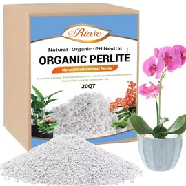 Riare 20 Quarts Organic Perlite for Plants - Horticultural Perlite Soil Amendment for Plants Potting Mix, Natural Chunky Perlite Soil Additive Conditioner Improve Root Growth, Drainage and Ventilation