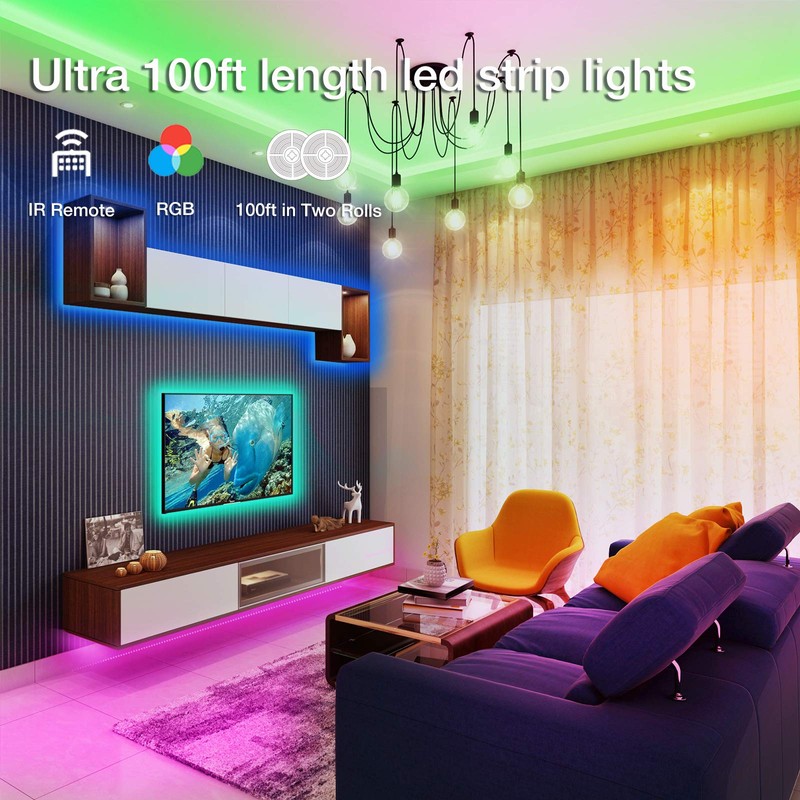DAYBETTER Led Lights for Bedroom 100 ft, Led Strip Lights